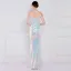 Scintillantes Blanche Laser Paillettes Robe De Soirée 2022 Trompette / Sirène Bretelles Spaghetti Sans Manches Dos Nu Perlage Longue Soirée Robe De Ceremonie