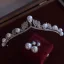 Fine Sølv Perle Rhinestone Legering Bryllup Armbånd Øredobber Tiara Har Tilbehor 2025