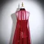 Chinese style Burgundy Sequins Velvet Evening Dresses 2025 Ball Gown High Neck Sleeveless Backless Floor-Length / Long Formal Dresses