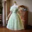 Fashion Sage Green Beading Sequins Appliques Homecoming Graduation Dresses 2025 A-Line / Princess Off-The-Shoulder Short Sleeve Backless Tea-length Formal Dresses