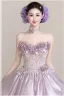 Lovely Blushing Pink Lace Flower Appliques Prom Dresses 2026 Ball Gown Strapless Sleeveless Backless Sweep Train Formal Dresses