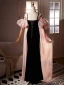 Chic / Beautiful Black Velvet Prom Dresses 2024 Trumpet / Mermaid Spaghetti Straps Puffy Short Sleeve Backless Floor-Length / Long Prom Formal Dresses