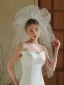 Fashion White Puffy Tulle Wedding Veils 2025