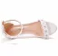 Sexy Charmant Weiß Strass Spitze Blumen Brautschuhe 2022 Knöchelriemen 5 cm Stilettos Peeptoes Hochzeit Sandaletten Hochhackige