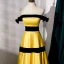 Fashion Yellow Satin Evening Dresses 2023 A-Line / Princess Strapless Sleeveless Backless Floor-Length / Long Evening Party Formal Dresses