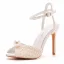 Sexy Blanche Perle Promo Sandales Femme 2025 Bride Cheville 10 cm Talons Aiguilles Peep Toes / Bout Ouvert Sandales Talons Hauts