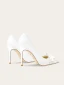 Chic Blanche Faux Diamant Appliques Chaussure De Mariée 2024 Cuir 10 cm Talons Aiguilles À Bout Pointu Mariage Escarpins Talons Hauts