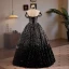 Sparkly Black Sequins Prom Dresses 2024 Ball Gown Off-The-Shoulder Sleeveless Backless Floor-Length / Long Prom Formal Dresses