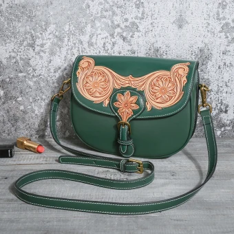 Vintage Retro Dark Green Leather Handmade Women S Bags 2022 Street Wear Tote Bag Shoulder Bags