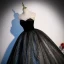 Illusion Schwarz Pailletten Ballkleider 2023 Ballkleid Bandeau Ärmellos Rückenfreies Lange Ball Festliche Kleider