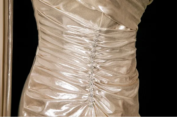 Sexy Champagner Sweep / Pinsel Zug Abendkleider 2025 Meerjungfrau Bandeau Ärmellos Rückenfreies Abend Festliche Kleider