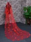 Unusual Red Butterfly Court Train 3.5 m Wedding Veils 2025 Tulle