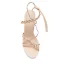 Sexy Beige Abend Sandalen Damen 2022 Flechten Knöchelriemen 11 cm Thick Heels Peeptoes Sandaletten Hochhackige