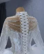 Luxury / Gorgeous White Handmade  Beading Rhinestone Sequins Cascading Ruffles Wedding Dresses 2024 Ball Gown High Neck Long Sleeve Chapel Train Wedding