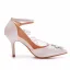 Élégant Blanche En Dentelle Fleur Faux Diamant Chaussure De Mariée 2023 8 cm Talons Aiguilles À Bout Pointu Mariage Talons Hauts