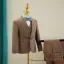 Coffee Long Sleeve 6-piece Boys Wedding Suits 2024 Wedding Body Jewellery Coat Pants Shirt Tie Vest