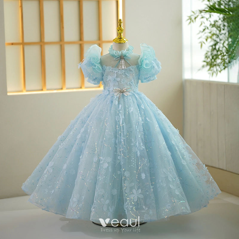 Wow princess Women A-line Light Blue Dress - Buy Wow princess Women A-line Light  Blue Dress Online at Best Prices in India | Flipkart.com
