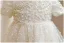 Elegant White Beading Pearl Sequins Wedding Flower Girl Dresses 2024 Ball Gown High Neck Short Sleeve Flower Girl Dresses Floor-Length / Long Tulle