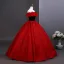 Vintage / Retro Red Prom Dresses 2025 Ball Gown Ruffle Strapless Sleeveless Backless Floor-Length / Long Formal Dresses