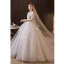 Vintage / Retro Charming Ivory Beading Sequins Wedding Dresses 2022 Ball Gown Off-The-Shoulder Short Sleeve Backless Royal Train Wedding