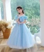 Chic / Beautiful Silver Star Sequins Birthday Flower Girl Dresses 2023 A-Line / Princess Scoop Neck Ruffle Short Sleeve Backless Floor-Length / Long Flower Girl Dresses