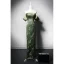 Chinese style Clover Green Printing Prom Cheongsam 2024 Trumpet / Mermaid Off-The-Shoulder Short Sleeve Backless Floor-Length / Long