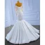 High-end White Pearl Lace Flower Wedding Dresses 2022 Ball Gown Off-The-Shoulder Long Sleeve Backless Floor-Length / Long Wedding