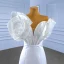 Schöne Weiß Satin Brautkleider / Hochzeitskleider 2022 Meerjungfrau Ärmellos Bandeau Blumen Rückenfreies Sweep / Pinsel Zug