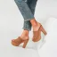 Chic / Beautiful Navy Blue Summer Street Wear Womens Sandals 2022 11 cm Thick Heels Open / Peep Toe Sandals High Heels