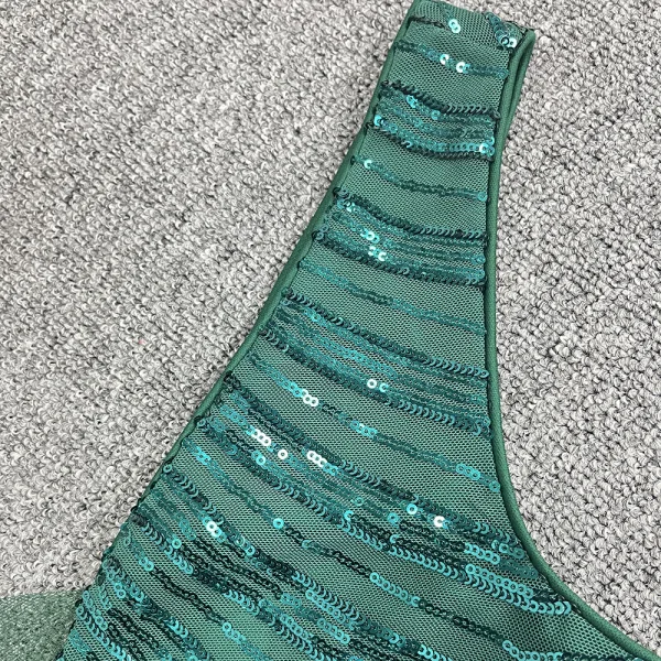 Sparkly Dark Green Sequins 2 Piece Women Blazer with Skirt main image 0