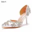 Charming White Rhinestone Wedding Shoes 2023 7 cm Stiletto Heels Pointed Toe Wedding High Heels