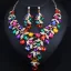 Exaggerated Fuchsia Prom Necklaces 2023 Quinceañera Metal Earrings Necklace Accessories
