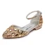 Scintillantes Argenté Faux Diamant Plat À Bout Pointu Chaussure De Mariée 2024 Mariage Sandales Talons Hauts