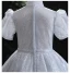 Chic / Beautiful Grey Glitter Pearl Sequins Flower Girl Dresses 2022 Ball Gown High Neck Puffy Short Sleeve Floor-Length / Long Prom Flower Girl Dresses
