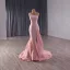 High End Rosa Ballkleider 2025 Meerjungfrau One-Shoulder Ärmellos Rückenfreies Sweep / Pinsel Zug Festliche Kleider