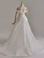 Elegant White Pearl Lace Flower Detachable Sweep Train Wedding Dresses 2025 Trumpet / Mermaid Off-The-Shoulder Sleeveless Backless