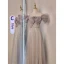 Simple Champagne Noeud Paillettes Robe Demoiselle D'honneur 2022 Princesse De l'épaule Manches Courtes Dos Nu Longue Robe Demoiselle D'honneur