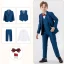 Ocean Blue Wedding 6-piece Boys Wedding Suits 2024 Body Jewellery Coat Pants Shirt Tie Vest