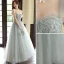 Charming Silver Grey Evening Dresses 2023 A-Line / Princess Off-The-Shoulder Beading Sleeveless Backless Floor-Length / Long Evening Party Formal Dresses