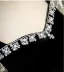 Chic Noire Faux Diamant Noeud Robe De Bal 2025 Robe Boule Encolure Carrée Gonflée Manches Courtes Dos Nu Longue Promo Robe De Ceremonie