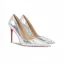 Glittrande Silver Paljetter Röd Sula Afton Pumps 2026 Läder 12 cm Stilettklackar Spetsiga Pumps Högklackade