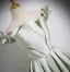 Modest / Simple Sage Green A-Line / Princess Prom Dresses 2024 Off-The-Shoulder Sleeveless Backless Sweep Train Prom Formal Dresses