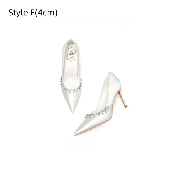 Elegant Red Pearl Rhinestone Wedding Shoes 2026 Leather 8 cm Stiletto Heels Pointed Toe Wedding Pumps