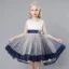 Chic / Beautiful Champagne Appliques Sequins Birthday Flower Girl Dresses 2023 A-Line / Princess Scoop Neck Sleeveless Bow Short Flower Girl Dresses