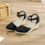 Modest / Simple Red Summer Street Wear Womens Sandals 2023 Ankle Strap 6 cm Wedges Round Toe Sandals