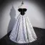 Elegant Black Rhinestone Prom Dresses 2022 Ball Gown Off-The-Shoulder Sleeveless Backless Floor-Length / Long Formal Dresses
