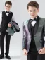 Argenté 5 pièces Mariage Costume Garçon Mariage 2024 Manteau Pantalon Chemise Cravate Gilet