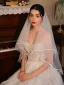 Eenvoudige Vintage Witte Strik Tule Bruidssluier 2025