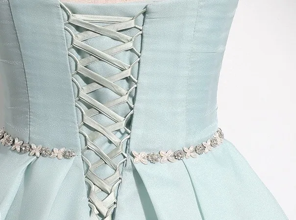 tiered formal dress Long Blue-Print Tiered Prom Dress with Bows main image 0