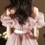 Schöne Rosa Schleife Stoffgürtel Ballkleider 2024 A Linie Rüschen Off Shoulder Kurze Ärmel Rückenfreies Lange Ball Festliche Kleider